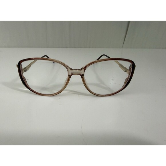 Gloria Vanderbilt 746 Zyloware Eyeglasses Frames Only Womens Gold Pink Oversized main image 4